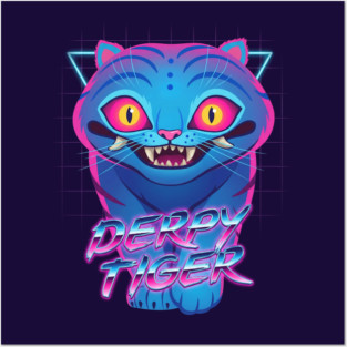 Kpop Derpy Tiger Retrowave style Posters and Art