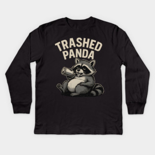 Trashed Panda Meme – Drunk Raccoon Kids Long Sleeve T-Shirt