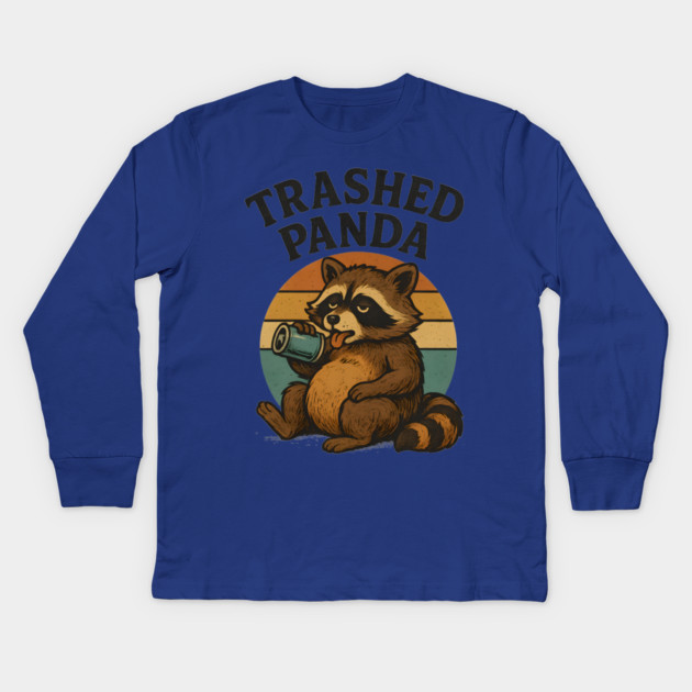 Trashed Pand – Drunk Raccoon Tetro Kids Long Sleeve T-Shirt by ArtistTee ⭐⭐⭐⭐⭐