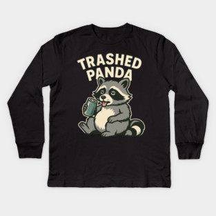 Trashed Panda Mem Kids Long Sleeve T-Shirt