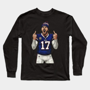Josh Allen Flipping The Bird Vintage Classic Long Sleeve T-Shirt