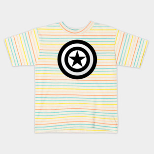 America Bullseye Shield Black and White Kids T-Shirt