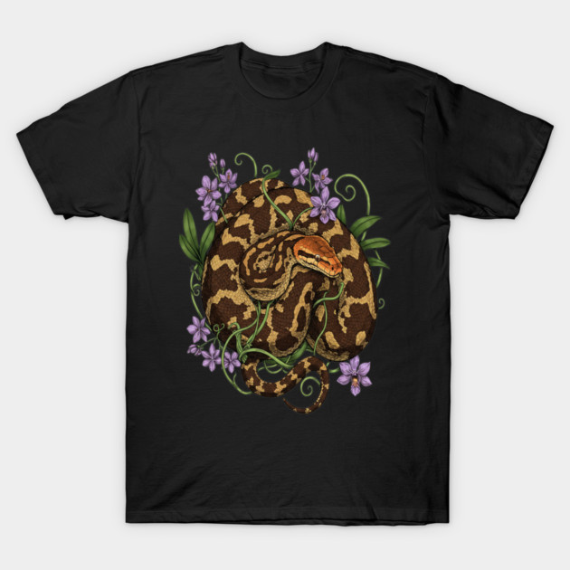 Sri Lankan Python Botanical Illustration T-Shirt by BirdsnStuff