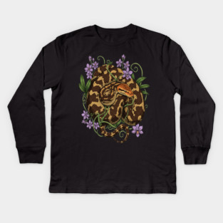 Sri Lankan Python Botanical Illustration Kids Long Sleeve T-Shirt