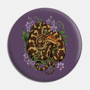 Sri Lankan Python Botanical Illustration Pin