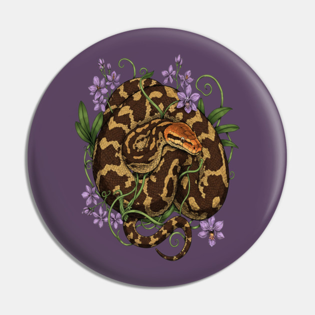 Sri Lankan Python Botanical Illustration Pin by BirdsnStuff