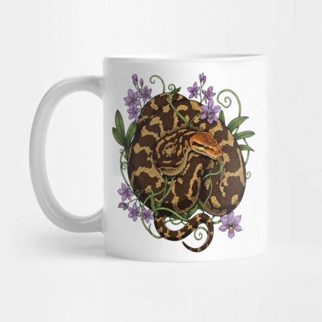 Sri Lankan Python Botanical Illustration by BirdsnStuff