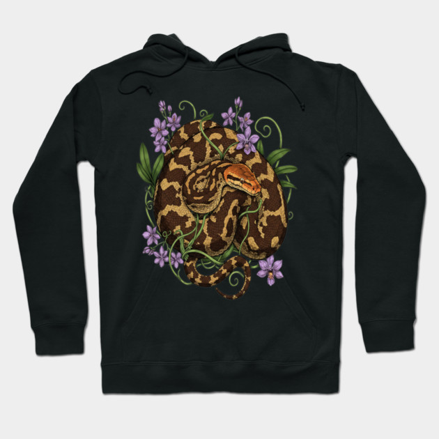 Sri Lankan Python Botanical Illustration Hoodie by BirdsnStuff