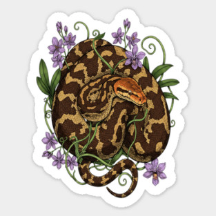 Sri Lankan Python Botanical Illustration Sticker