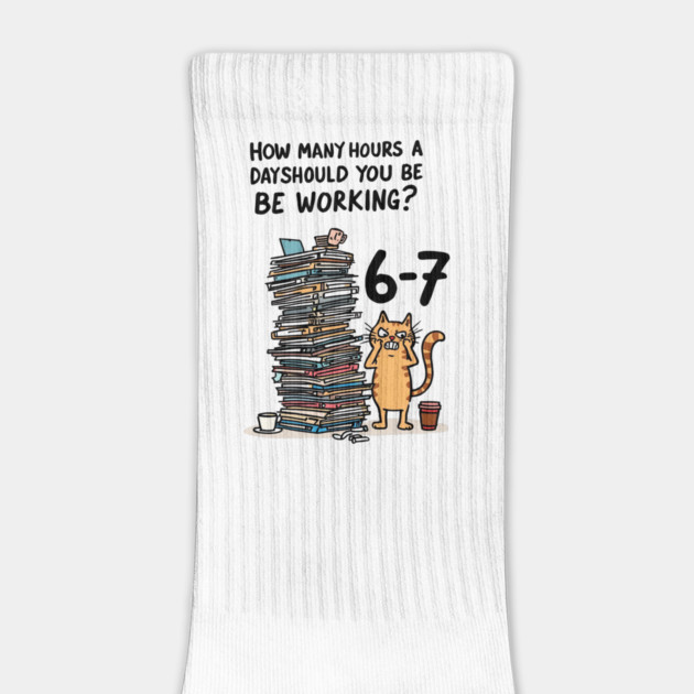 Funny Workload Cat – How Many Hours Should You Be Working? 6-7 hours !? by Ink Lines