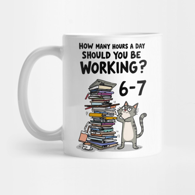 Funny Workload Cat – How Many Hours Should You Be Working? 6-7 hours !? by Ink Lines