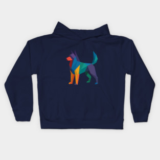 Belgian Sheepdog Colorful Geometric Dog Breed Art Collection – Modern Pet Illustrations for T-Shirts & Gifts Kids Hoodie