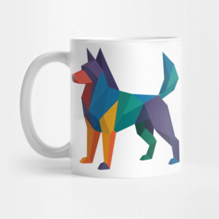Belgian Sheepdog Colorful Geometric Dog Breed Art Collection – Modern Pet Illustrations for T-Shirts & Gifts Mug