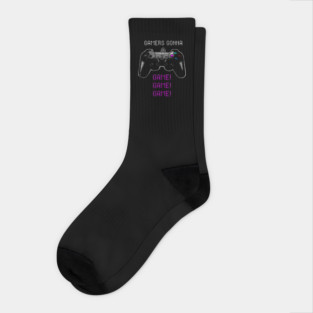 Gamers Gonna Game Over Vintage Game Controller Joystick Video Gamer 8Bit Retro Socks