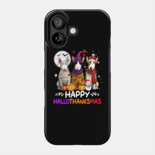 Cute Bull Terrier Dog Hallothanksmas Halloween Thanksgiving Phone Case