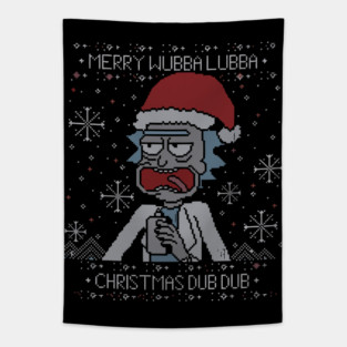 Crazy Scientist Christmas Sweater | Dub Dub Holiday Parody Tapestry