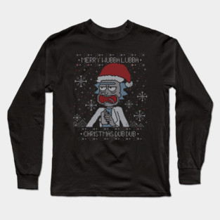 Crazy Scientist Christmas Sweater | Dub Dub Holiday Parody Long Sleeve T-Shirt