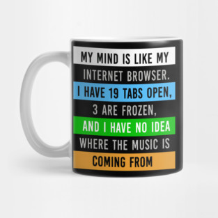 My Mind Is Like My Internet Browser - Funny Humor Mug