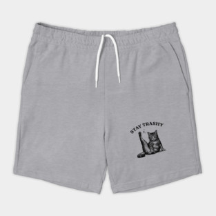 Stay Trashy - Funny Cat Yoga Vintage Tattoo Style Shorts