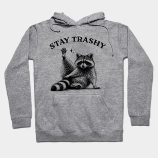 Stay Trashy Raccoon - Funny Trash Vintage Art Hoodie