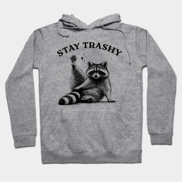 Stay Trashy Raccoon - Funny Trash Vintage Art Hoodie by UrbanLifeApparel