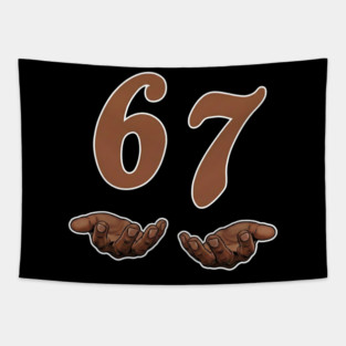 67 Meme Funny Slang Tapestry