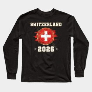 Front Print Switzerland Soccer World Cup 2026 - Swiss Fan Gift Long Sleeve T-Shirt
