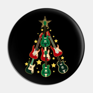 Cool Guitar Christmas Tree Guitar Lovers Christmas Tree Pin