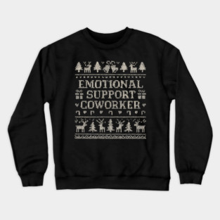Emotional Support Coworker Knit Art Crewneck Sweatshirt