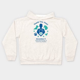Thank Vets December 9 International Day of Veterinary Medicine Heart Cross T‑Shirt Kids Hoodie