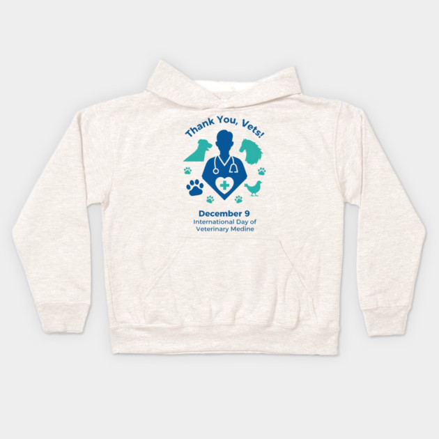 Thank Vets December 9 International Day of Veterinary Medicine Heart Cross T‑Shirt Kids Hoodie by Ink Lines
