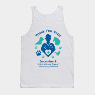 Thank Vets December 9 International Day of Veterinary Medicine Heart Cross T‑Shirt Tank Top