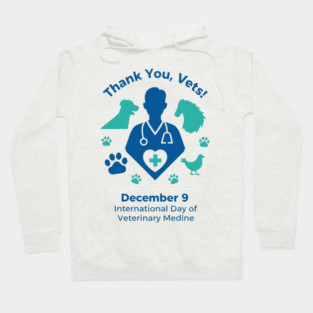 Thank Vets December 9 International Day of Veterinary Medicine Heart Cross T‑Shirt Hoodie