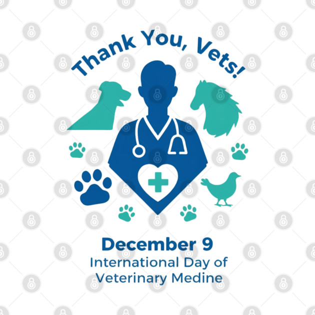 Thank Vets December 9 International Day of Veterinary Medicine Heart Cross T‑Shirt by Ink Lines