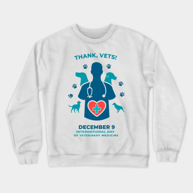 International Day of Veterinary Medicine December 9 T‑Shirt Crewneck Sweatshirt by Ink Lines
