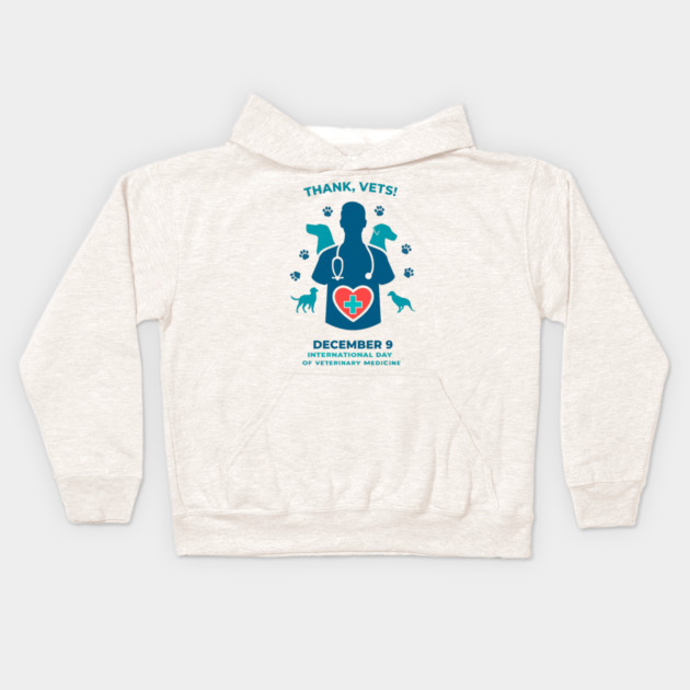 International Day of Veterinary Medicine December 9 T‑Shirt Kids Hoodie by Ink Lines