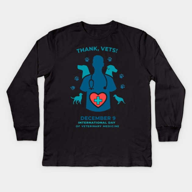 International Day of Veterinary Medicine December 9 T‑Shirt Kids Long Sleeve T-Shirt by Ink Lines