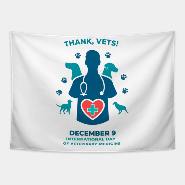 International Day of Veterinary Medicine December 9 T‑Shirt Tapestry by Ink Lines
