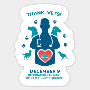 International Day of Veterinary Medicine December 9 T‑Shirt Sticker