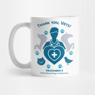 Thank Vets December 9 International Day of Veterinary Medicine Heart Cross T‑Shirt Mug
