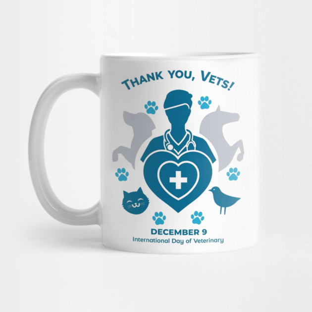 Thank Vets December 9 International Day of Veterinary Medicine Heart Cross T‑Shirt by Ink Lines