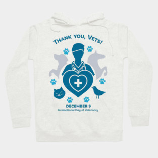 Thank Vets December 9 International Day of Veterinary Medicine Heart Cross T‑Shirt Hoodie