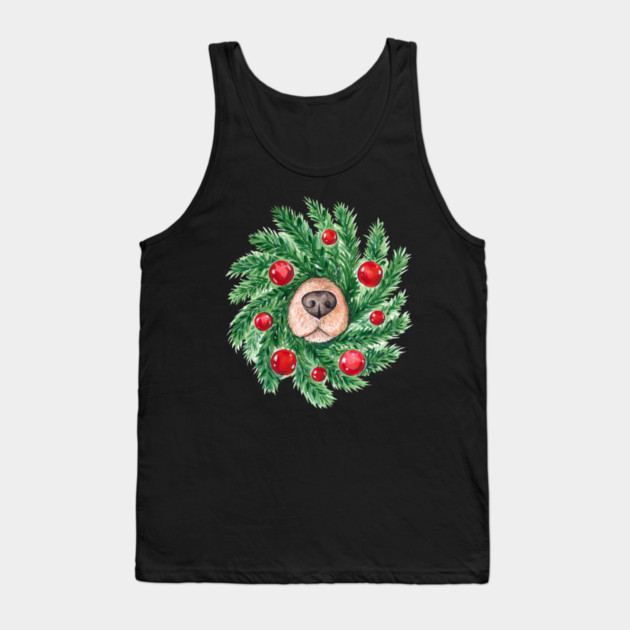 Cute Christmas Dog Nose Wreath Funny Dogs Tank Top by yangho