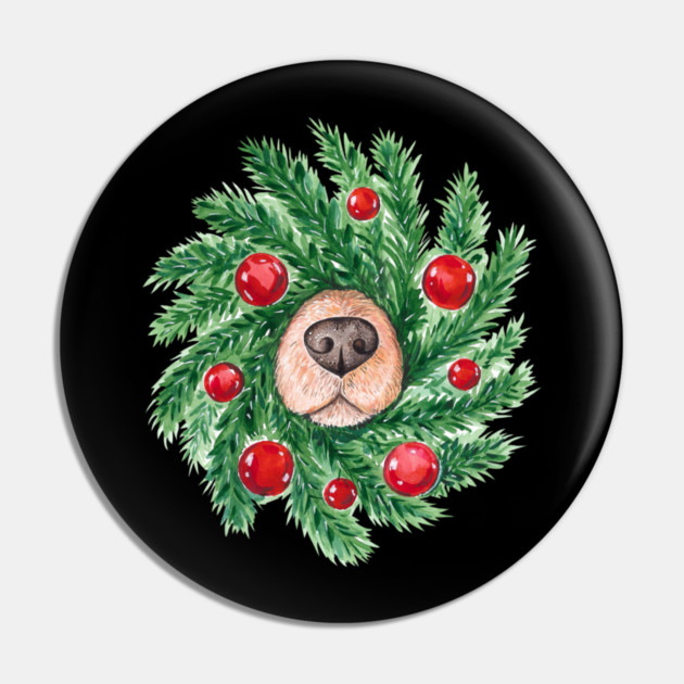 Cute Christmas Dog Nose Wreath Funny Dogs Pin by yangho