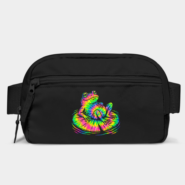 Tie Dye Frog Relaxing on a Lily Pad by Creatifly Graphic Tees