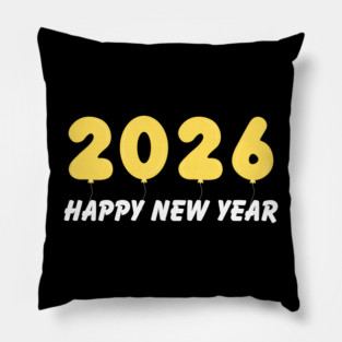 2026 Balloon Numbers with Happy New Year Message Pillow