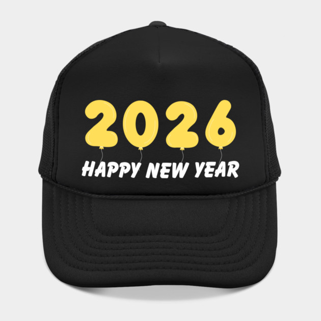 2026 Balloon Numbers with Happy New Year Message by Creatifly Graphic Tees