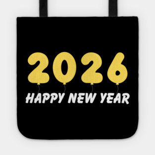 2026 Balloon Numbers with Happy New Year Message Tote