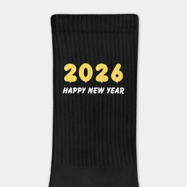 2026 Balloon Numbers with Happy New Year Message by Creatifly Graphic Tees