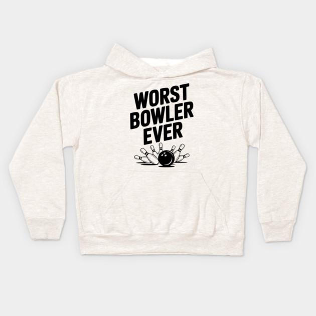 Worst Bowler Ever Kids Hoodie by Frank Ring